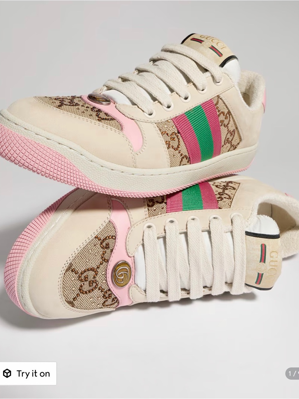 Gucci Crystal Screener Sneaker AUTHENTIC